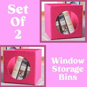Mainstay Storage & Organization - Collapsible Window Storage Bins Fuchsia Burst NWT Mainstay Storage & Organization - Collapsible Window Storage Bins Fuchsia Burst NWT